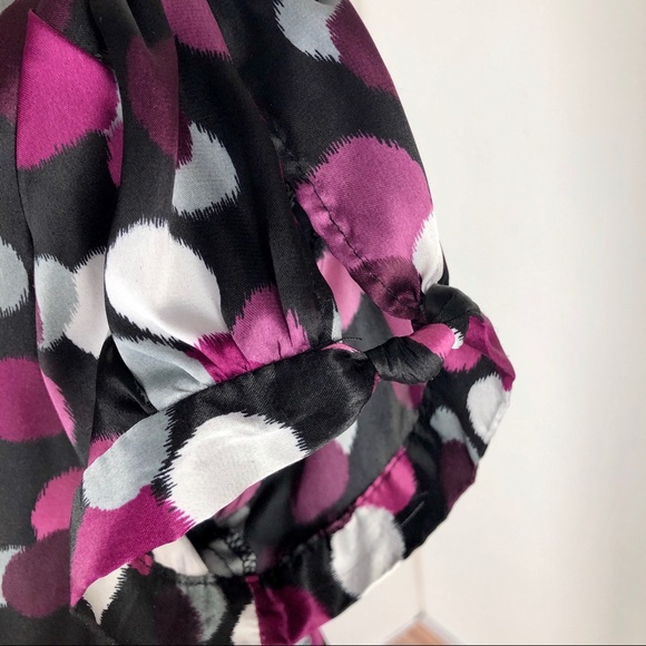 Polka Dot Cinch Dress Purple Black Size 12 - Picture 5 of 8